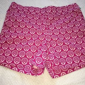 LOFT Pink and White Patterned Women Shorts